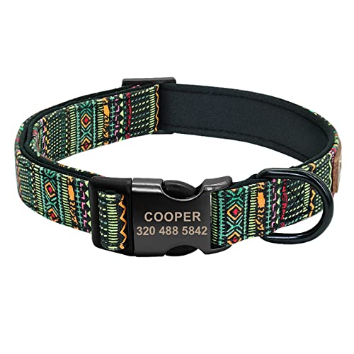 Collar De Perro Collar Para Mascotas Personalizado Con Etiqueta De Identificación Para Perros, Collar Con Estampado De Nailon, Collares Personalizados Para Perros, Antidesgaste Ajustable Para Perros