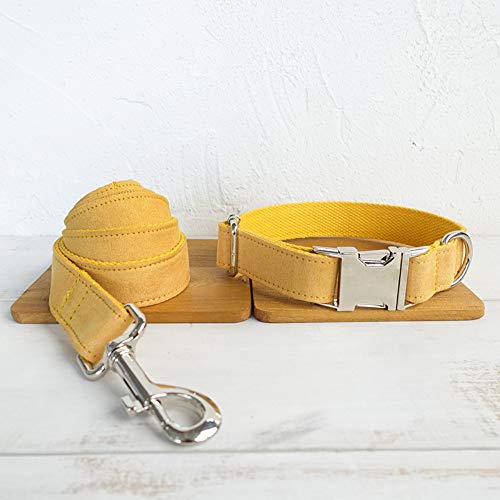 Gulunmun Dog Lead + Collar para Perro, Juego de Correa y Collar para Perro, Ajustable a 2 Longitudes Diferentes,   para adiestramiento de Perros pequeños/medianos/Grandes, Caminar, Correr, M