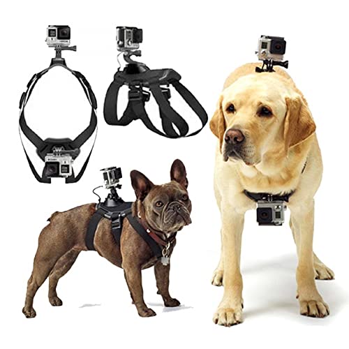 Arnés para Perros para Gopro, Suave Y Ajustable Arnés para Perros Gopro para Perros Grandes, Medianos Y Pequeños Se Puede Usar para Fijación En El Pecho Y La Espalda Adecuado