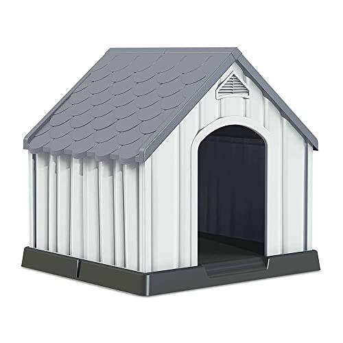 Caseta de Resina para Perros 92x87x91cm 7house | Caseta para Perros Grandes y Medianos | Caseta de Plástico 100% Reciclable y Ecológico | Caseta Mascota Exterior e Interior