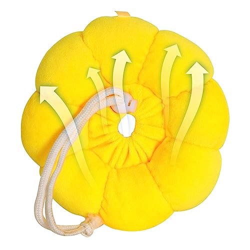 Conos para Gatos para Dejar de lamerse - Collar de algodón Ajustable antilamer en Forma de Girasol | Collar isabelino Transpirable para Perros y Gatos pequeños, Conos Protectores Suaves Bakodiu