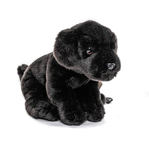 Uni-Toys - Cachorro Labrador (Negro), con Correa - 23 cm (Altura) - Perro de Peluche, Mascota - Peluche de Peluche