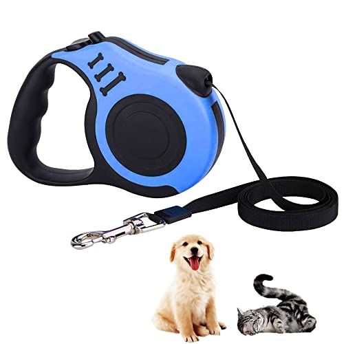 Correa para Perros, Correa para Perros Retráctil, Correa de Perro Extensible,para Perros Pequeños, Medianos y Grandes, Azul, 3 m