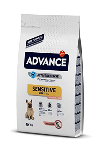 Advance Mini Sensitive Salmon, Pienso para Perros de Razas Pequeñas con Sensibilidades Digestivas con Salmón, 3kg