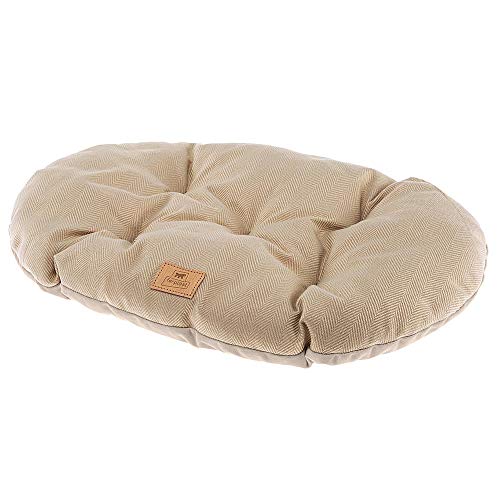 Ferplast Cojín Para Perros Y Gatos Stuart 45/2, Doble Cara, Tweed Y Suave Terciopelo, Lavable, Beige, XS