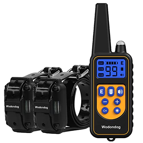 Collar de Adiestramiento para Perros, Collar Electrico Perro Recargable y Impermeable para Perros Pequeños, Medianos y Grandes con Control a Distancia 1000 Metros, 2 Collars