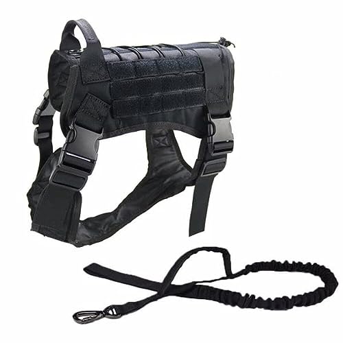 JAGHAWXL Arnés de Chaleco de Perro táctico Chaleco de Entrenamiento de Perro Militar Perro de Trabajo Correa XL arnés de Perro táctico para Perros Grandes arnés táctico de Perro arnés de Perro