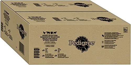 PEDIGREE Vital Protection Comida para perros con pollo y cordero en gelatina - Caja de 84 bolsitas x 100 g (Total: 8.4 kg)