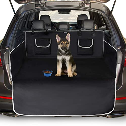 Toozey Funda para Maletero de Coche Universal, Impermeable & Antideslizante, 185 x 105 cm Funda para Perros para Todos los Autos, 2 Bolsillos Grandes, E-Book Bono, Negro