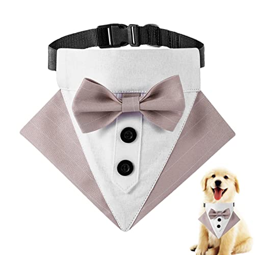 Bandanas para Mascotas para Perros, Esmoquin Formal de Bandana de Boda para Mascotas, Collar de Bandana para Perro de Boda, Collar de Perro con Pajarita para Disfraz de Perro Mascota pequeño, Suphyee