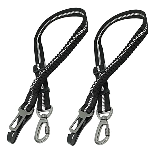 Newaner 2 Pack Cinturon Perro Coche, 3 en 1 Ajustable arnes Perro Coche con amortiguación elástica, Gancho de Seguridad Doble aleación de Zinc Grueso y Hebilla Doble, se Puede Usar en Perros Grandes