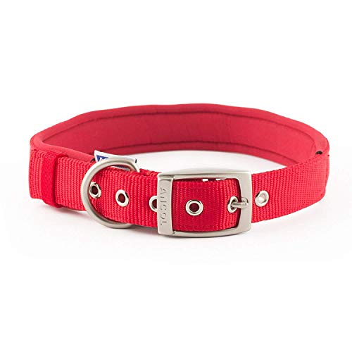 Ancol Patrimonio Nylon Padded Collar de Perro, Mediano, Rojo