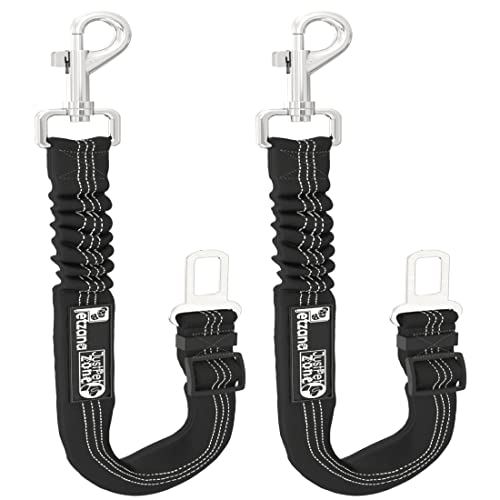 [ 2 Pack] cinturón de Seguridad para Perros y Gatos, arnés elástico de Seguridad Ajustable y Resistente para Coches con elástico de Nailon elástico para Evitar Que tu Cachorro sufra daños