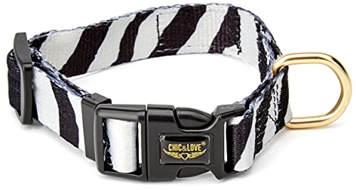 CYPBRANDS Chic & Love CL-02XS-LC Collar Love Zebra para Perro, Talla XS