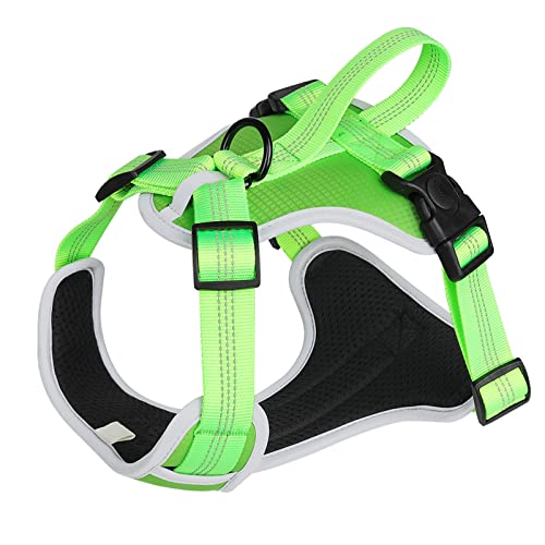 Arnés para Perros medianos de tamaño Mediano, Mango cómodo arnés para Perro, Tren Reflectante Ajustable, Correa Grande para Perro, aplicable para Senderismo, Collar de educación para Perro (Verde-XL)