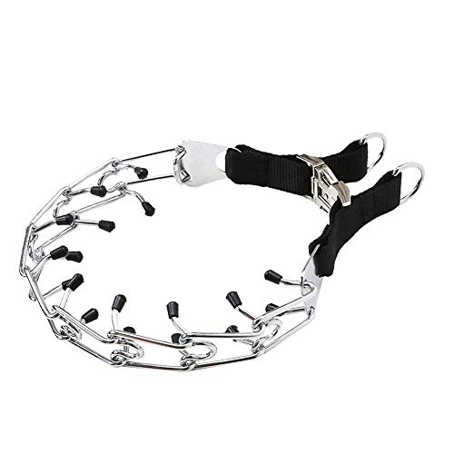 starter Collar Pinchos Perro,Collar Adiestramiento Perros - Collar De Cadena De Estimulación Especial para Perros De Entrenamiento con Cubierta Negra