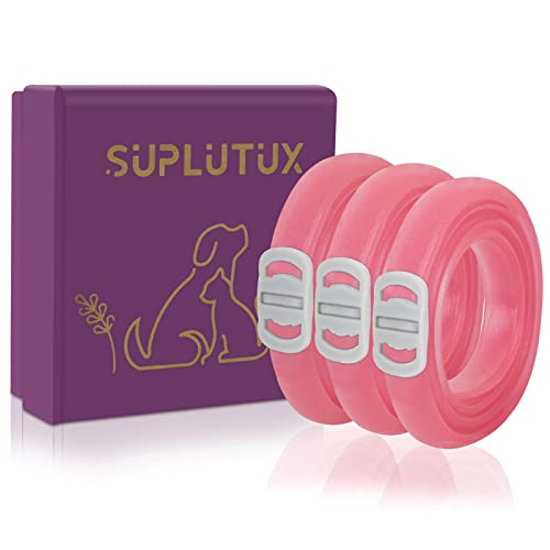 SuplutuX Collar Calmante para Perros, Collar de Feromonas Calmantes para Perros, 24 Inches Size Flexible Adjustable Fits para Perros Pequeños, Medianos y Grandes