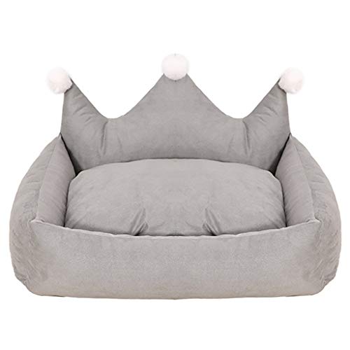 WFS Cama del Animal doméstico del Perro del Gato Doghole caseta de Perro Couch cajón Pequeña Mediana Felpa mullida Nido Sofá Cojín Lavable a máquina sueño Profundo (Color : Dark Gray, tamaño : L)