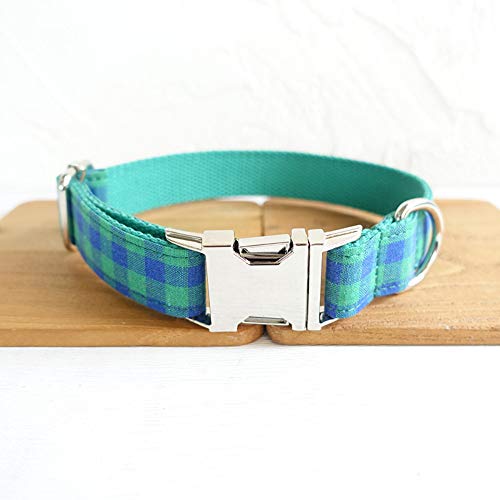 Gulunmun Collares para Perro Hechos a Mano, Suaves y cómodos para Mascotas, Ajustables   con Hebilla de Metal   Collar de Lujo para Perros pequeños medianos Grandes para Mascotas Verde, XL