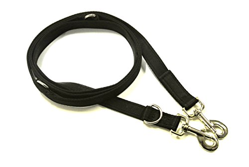 Correa de entrenamiento para perros de 8 pies, estilo policía, correa acolchada de 20 mm (negro, 8 pies de largo)