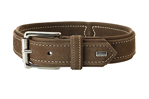 HUNTER Hunting Collar para Perro de Piel Nobuk, Resistente, Suave, 55 M, Color marrón