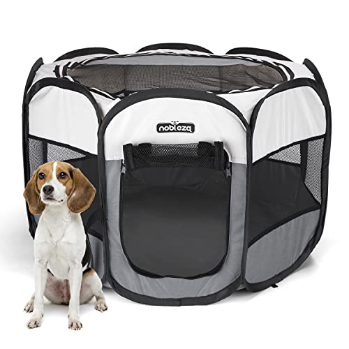 Nobleza - Parque Plegable para Perros, Portátil Parque para Perros, Impermeable Parque de Juego de Tela Oxford, Jaula Octagonal para Cachorros, Gatos, Perros, Conejos, 92x92x58cm