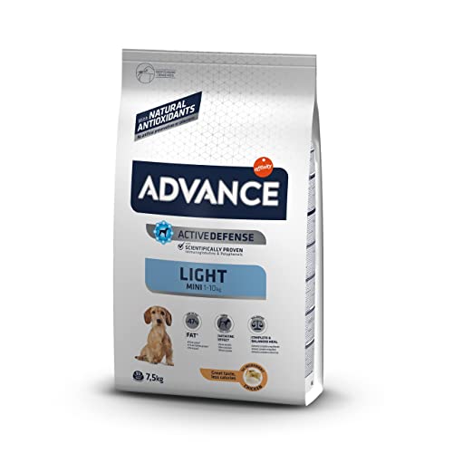 Advance Mini Light, Pienso para Perros Adultos de Razas Pequeñas Bajo en Grasa con Pollo, 7,5kg