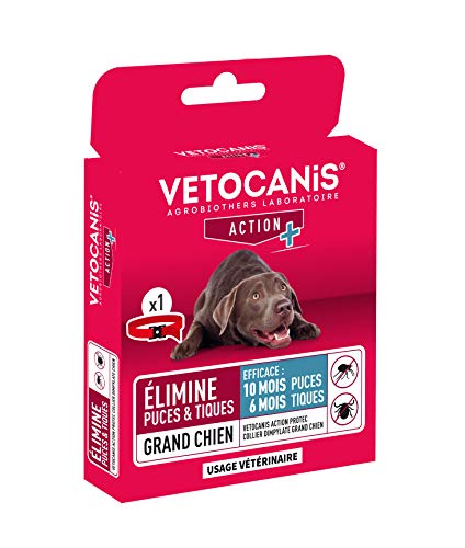 Vetocanis - Collar antiparasitario para 7 Meses, Rojo para Perro Grande