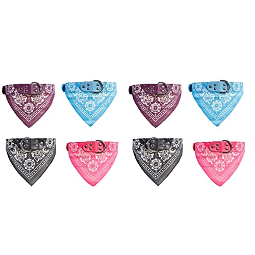 Mipcase 8 Uds. Pañuelo Rosa para Perro Bandana Creativa Azul para Toalla de Mascota Tamaño Morado Cuello M Ligero Babero Triangular para Saliva