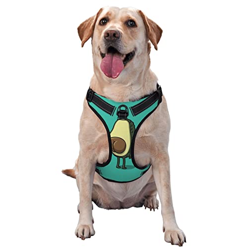 HABXNJF Arnés para perro, bonito arnés reflectante de animé de aguacate, chaleco ajustable para perro, arnés para mascotas para perros pequeños, medianos y grandes