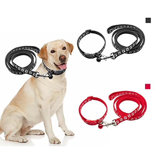 Collar Perro,Collar Perro Pequeño,Collar Perro Mediano,Collar Perros,Dog Collar,Collar para Gato Pequeño,Collar Gato Pequeño,Cat and Dog Collar,Collar de Cachorro Ajustable(Negro+Rojo)