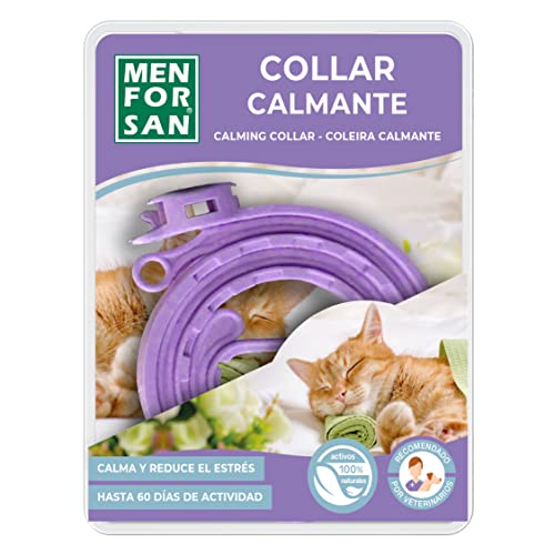 MENFORSAN Collar calmante para Gatos, Reduce el estrés, Largura 33 centímetros Ajustable