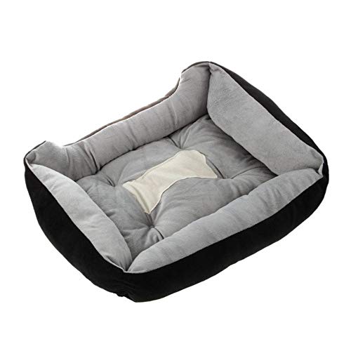 PENVEAT Cojín de Cama Extragrande Lavable para Mascotas, Cachorro de Gato, Gato, Canastilla Suave, Calentador, Negro, S