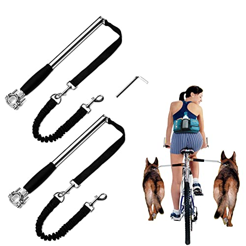 Correa de Bicicleta para Perros, Correa de Ejercicio de Bicicleta para Perros con Manos Libres de 2 Piezas, Correa de Bicicleta para Perros para Entrenamiento de Ejercicios, Jogging, Ciclismo