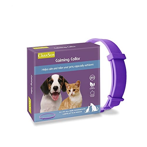 ALQFFHL Collar calmante para Perros y Gatos,Collar Ajustable contra la ansiedad,Alivio de la ansiedad de Efecto calmante Duradero a Prueba de Agua Natural y Seguro,1 Paquete(Grande)