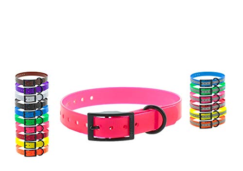 CANIHUNT - Collar Xtreme de poliuretano – Hebilla doble – 16 colores (2.5 x 0.25 x 65 cm, rosa)