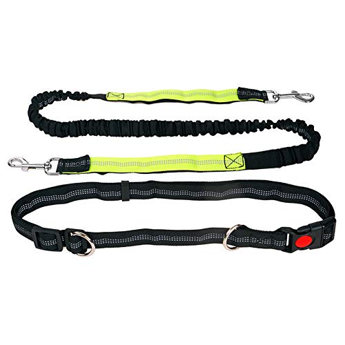 ppactvo Correa Perro Correas para Perros Correa De Perro para Correr con Manos Libres Correa Y Collar Ajustable Multifuncional De Nailon para Caminar Al Aire Libre Black