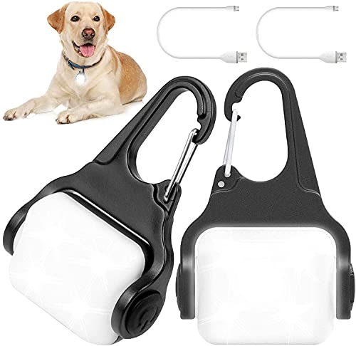 Derlights Luz LED para collar de perro, luz recargable por USB, luz de collar de perro impermeable IP65, luz de seguridad para la oscuridad, Plástico Acrilonitrilo butadieno estireno