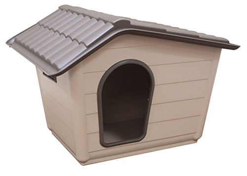 Croci Canile Villa Caseta Desmontable para Perros, Caseta Exterior de Materiales Reciclados, Techo Desmontable, 60 x 50 x 41 cm