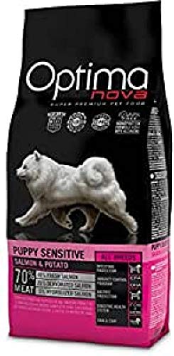 Optima Nova - Pienso para perros cachorros pequeños, medianos y grandes grain free puppy sensitive salmón