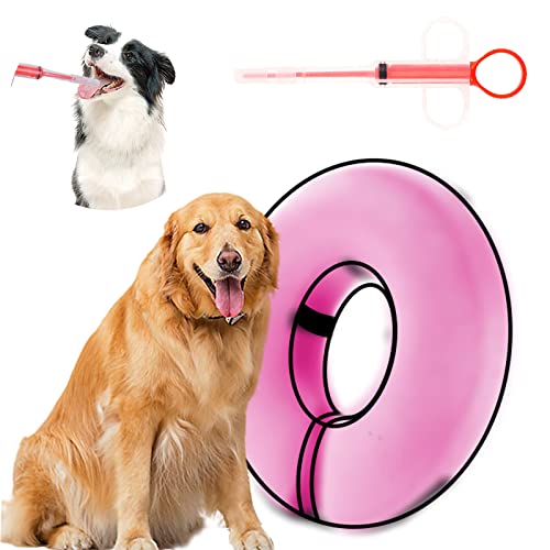 BDSHUNBF 2PCS Collar de Recuperación Inflable para Perro, Suave Ajustable Collar Isabelino Gato Collar, Collarines para Curar Heridas, Previene la Infección por Arañazos y Picaduras