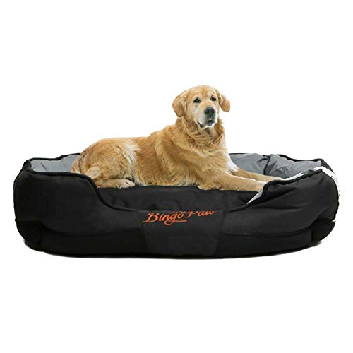 BingoPaw Cama Perro Grande XXL,Colchon Perro Viscoelastico 130x90x26cm Cuna Perro Lavable Cama Antiestres Perros Grande XXL Colchoneta de Perro Desenfundable con Cojin Extraible Impermeable