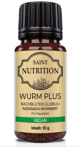 Saint Nutrition® Globuli Veganes Wurm para animales – la alternativa para perros & gatos, desgusano así como nutrición natural para perros y gatos.