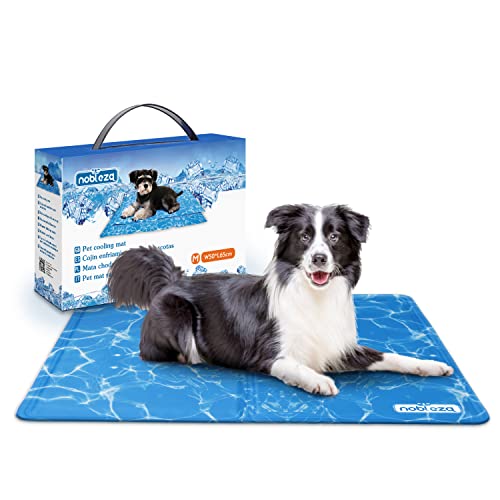 Nobleza - Alfombrilla refrescante para Mascotas Grandes. Auto refrigerante No tóxico. Ideal para para Perros, Gatos en Verano. 65 * 50 cm, Color Azul M