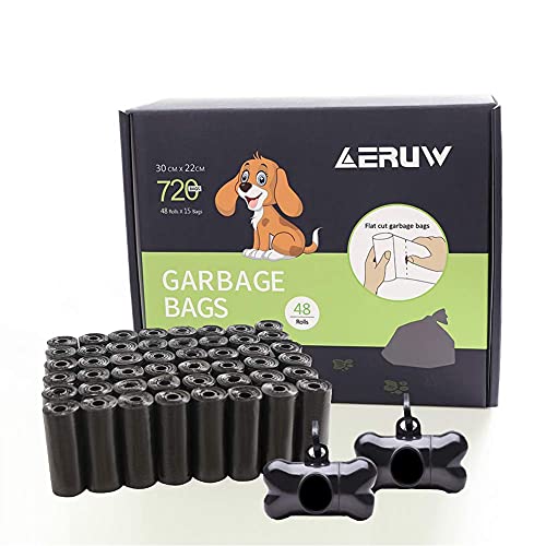 Bolsas Caca Perro, Bolsas para excrementos de Perro, Poop Bag para Mascotas Domésticos de 48 Rolls, Total 720 Bolsas con 2 Dispensadores