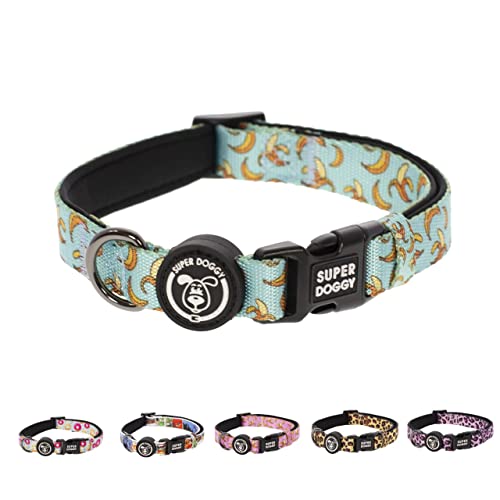 Collar Perro Pequeño, Mediano y Grande - Collar Nylon Ajustable y Acolchado con Diseños de Moda - para Paseo, Entrenamiento y Correr - Ligero e Ideal para Cachorros