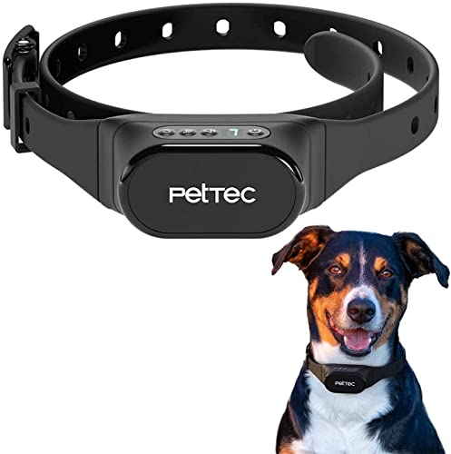 PetTec Antibark Vibra Trainer 2.0 Collar de adiestramiento con señal de vibración o Sonido automática (7 Niveles), Entrenamiento de Perros antiladridos, con batería, Resistente a la Intemperie