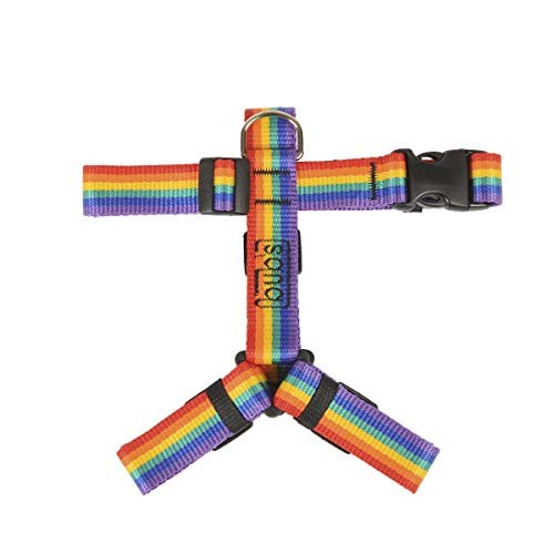 bub's Not Pull - arnés para Perro Grande Sistema Anti tirón (Comprobar tamaño: Cuello 43 a 74 cm Pecho 59 a 94 cm) Color Rainbow