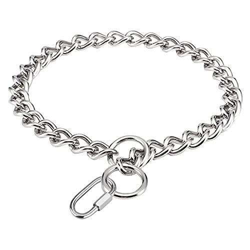 SIVEIS Collar para Perros de Acero Inoxidable, Collare de Adiestramiento para Perros Ajustable con Hebilla, Collar de Metal de Perros Cachorro Medianos y Grandes (4.0mm*50cm)