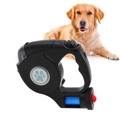 El Ático Pets Correa Extensible Perro. Correa para Perros de 5 Metros, con Bolsas de Basura y Linterna con Luz Led